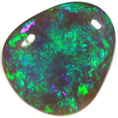 SOLID BLACK OPAL Top qulity! Bright Green Harlequin pattern. SEE VIDEO